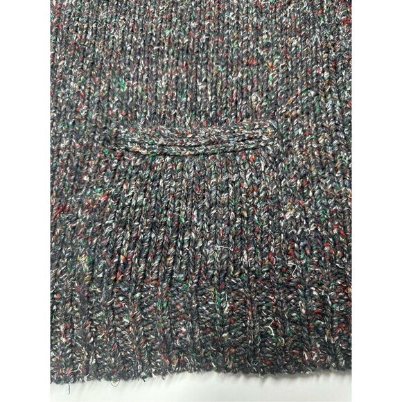 RALPH LAUREN Knit Mens Cardigan Shawl 1930s Marled Shawl Grey Wool Silk XL - Picture 3 of 13